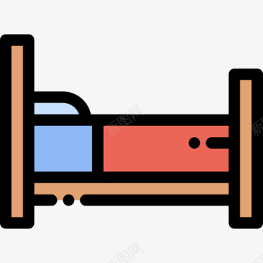 床家用家具3线性颜色图标图标