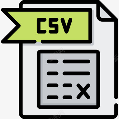 Csv文件文件夹5线性颜色图标图标