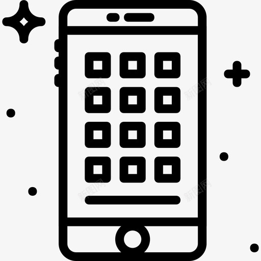 智能手机移动功能3线性图标svg_新图网 https://ixintu.com 智能手机 移动功能3 线性