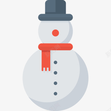 雪人圣诞节平淡图标图标