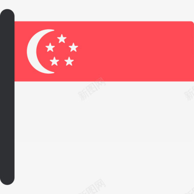 新加坡国际国旗5桅杆图标图标