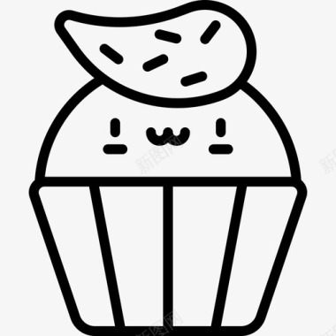 纸杯蛋糕kawaii糖果2直系图标图标