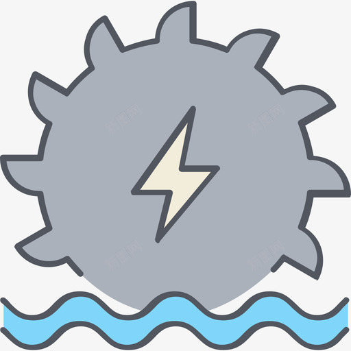 水力发电能源7彩色图标svg_新图网 https://ixintu.com 彩色 水力发电 能源7