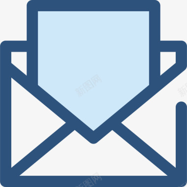 电子邮件通讯37蓝色图标图标