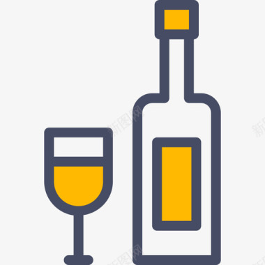 葡萄酒复活节5线性颜色图标图标