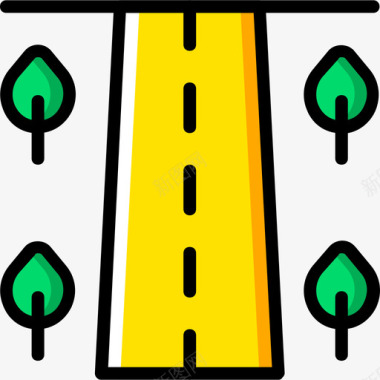 道路城市景观4黄色图标图标