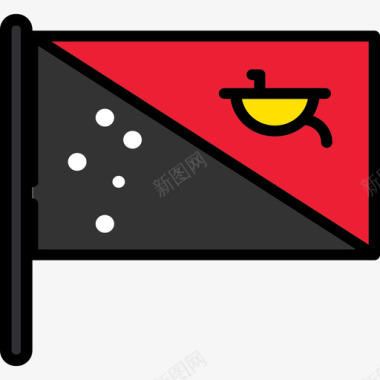 巴布亚新几内亚国旗收藏2桅杆图标图标