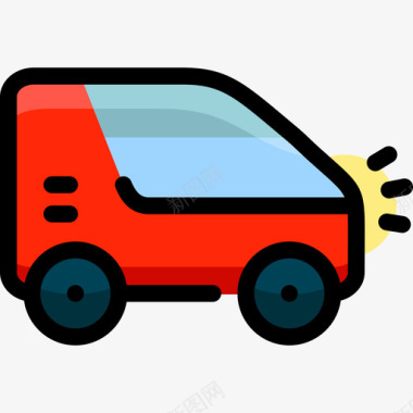 车灯汽车和驾驶灯线型颜色图标图标