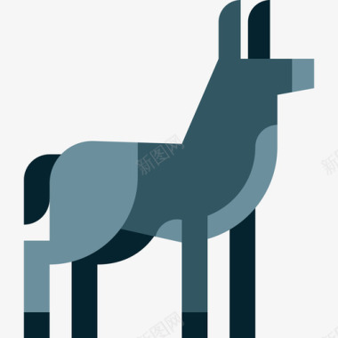驴子动物26扁平图标图标