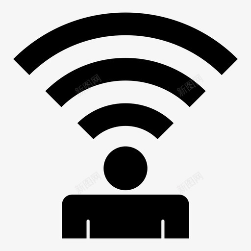 wifi连接思维能力图标svg_新图网 https://ixintu.com wifi 人 思维能力 无线 移动 连接
