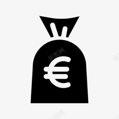 欧元袋子银行图标图标