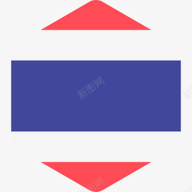 泰国国际国旗2六边形图标图标