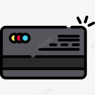 信用卡豪华11线性颜色图标图标
