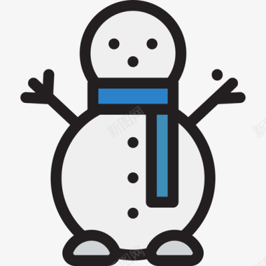 雪人圣诞36线性颜色图标图标