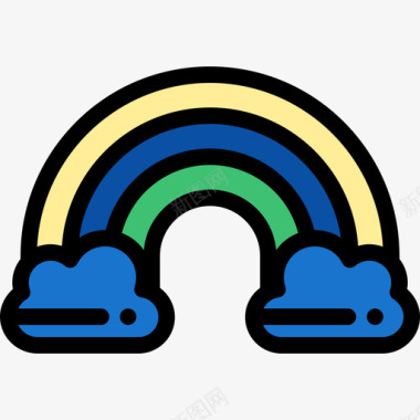 彩虹巴西线性颜色图标图标