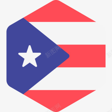 波多黎各国际国旗2六边形图标图标