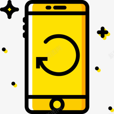 智能手机移动功能黄色图标图标