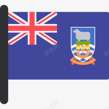 福克兰群岛国际国旗5桅杆图标图标