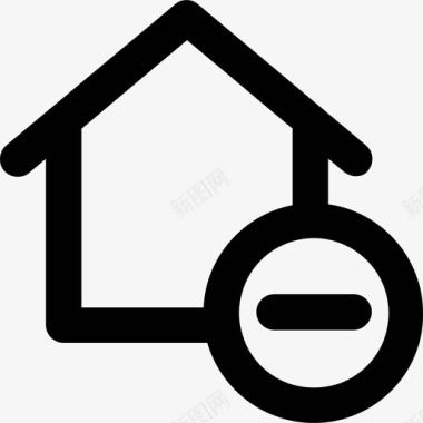 房子建筑物和家具粗体圆形图标图标