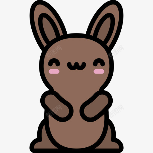 巧克力兔卡瓦伊糖果线性颜色图标svg_新图网 https://ixintu.com 卡瓦伊糖果 巧克力兔 线性颜色