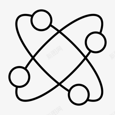 教育原子线分子结构图标图标