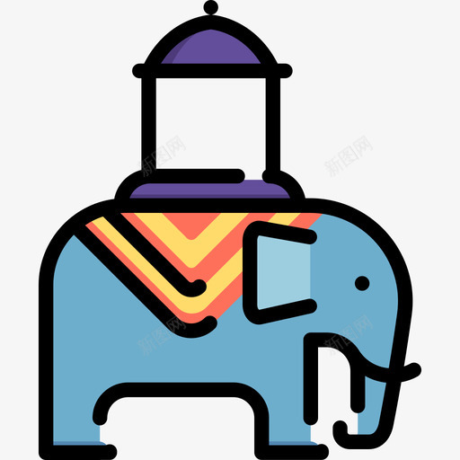 大象印度2线性颜色图标svg_新图网 https://ixintu.com 印度2 大象 线性颜色