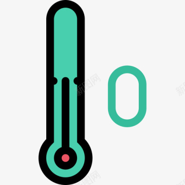 温度计天气和保险颜色图标图标