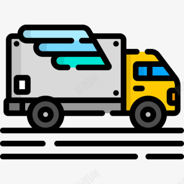 卡车全球物流2线性颜色图标图标