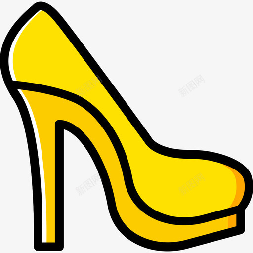 高跟鞋女鞋4黄色图标svg_新图网 https://ixintu.com 女鞋4 高跟鞋 黄色