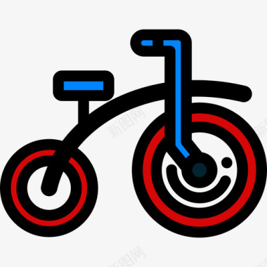 自行车婴儿23线性颜色图标图标