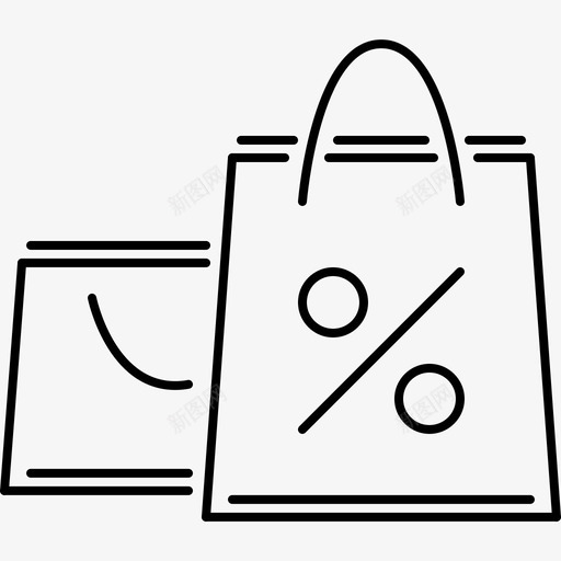 包装袋，打折svg_新图网 https://ixintu.com 包装袋，打折 线性 精美 方正
