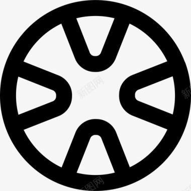 合金车轮汽车零件轮廓图标图标