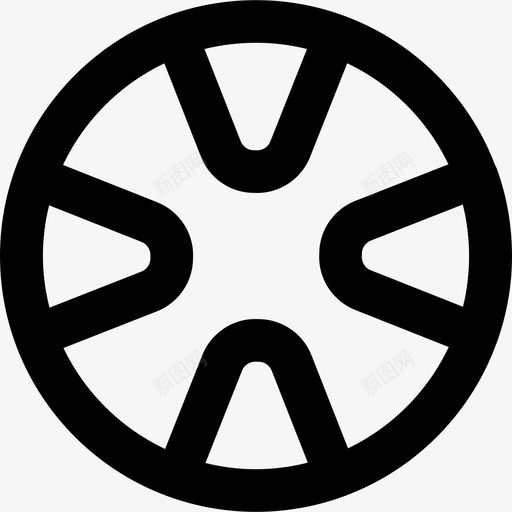 合金车轮汽车零件轮廓图标svg_新图网 https://ixintu.com 合金车轮 汽车零件轮廓
