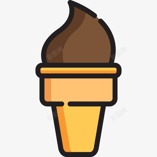 冰淇淋庆祝活动2线性颜色图标svg_新图网 https://ixintu.com 冰淇淋 庆祝活动2 线性颜色