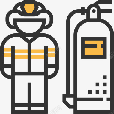 消防员职业5黄影图标图标