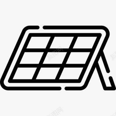 太阳能电池板环境2线性图标图标