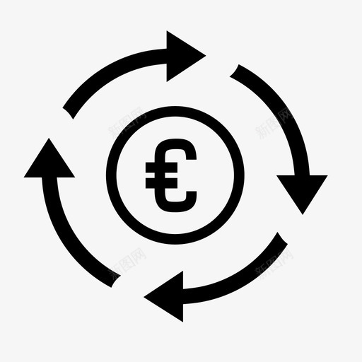 又是欧元周期欧洲图标svg_新图网 https://ixintu.com 例行公事 又是欧元 周期 欧洲 货币 重复