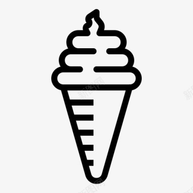 冰淇淋筒甜点夏天图标图标