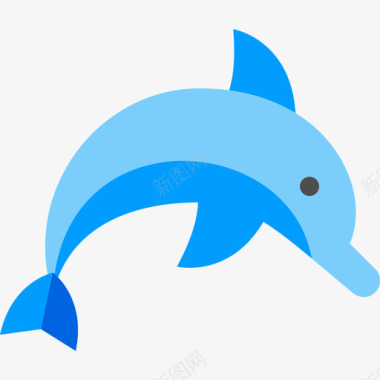 海豚帆船平坦图标图标