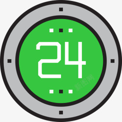 13小时24小时购物中心13号线性颜色图标高清图片