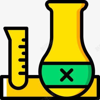 烧瓶科学18号黄色图标图标