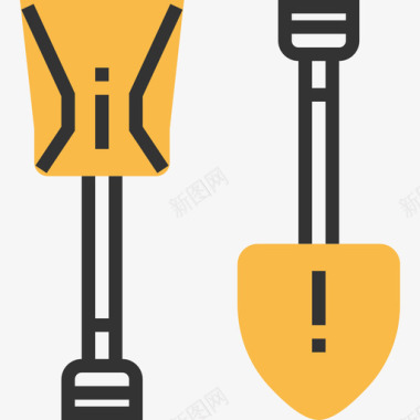 铲黄铲施工工具5件图标图标