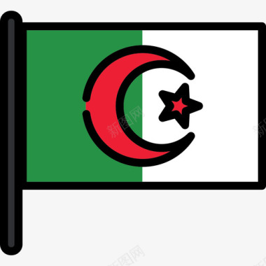 阿尔及利亚国旗收藏2号桅杆图标图标
