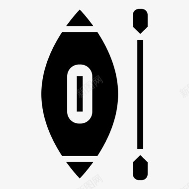 皮艇船独木舟图标图标