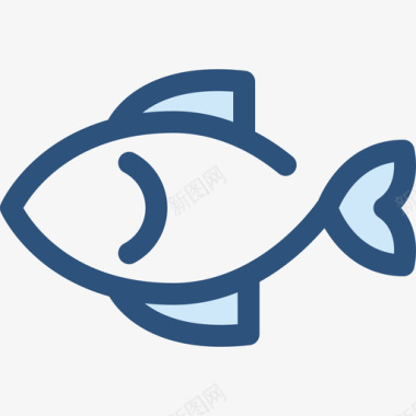 鱼食物和餐厅4蓝色图标图标