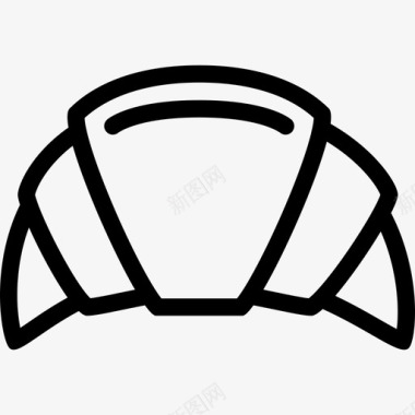 羊角面包咖啡店17直线型图标图标
