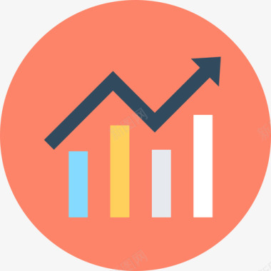 柱状图商务办公和互联网圆形图标图标