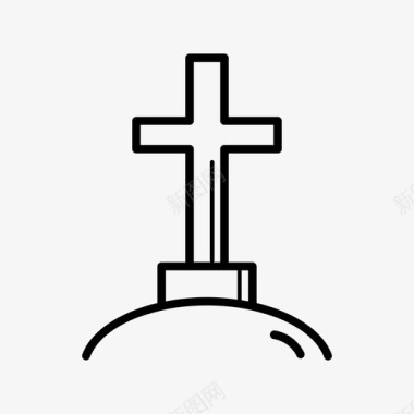 十字架坟墓万圣节图标图标