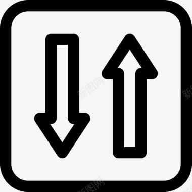 双向交通标志3直线图标图标