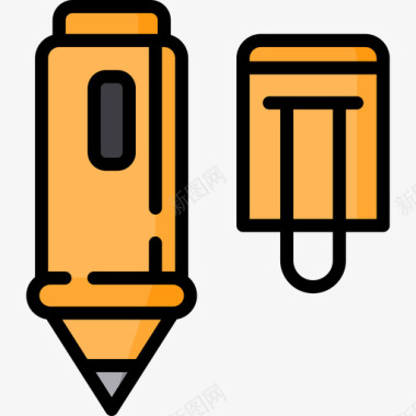钢笔办公材料4线颜色图标图标